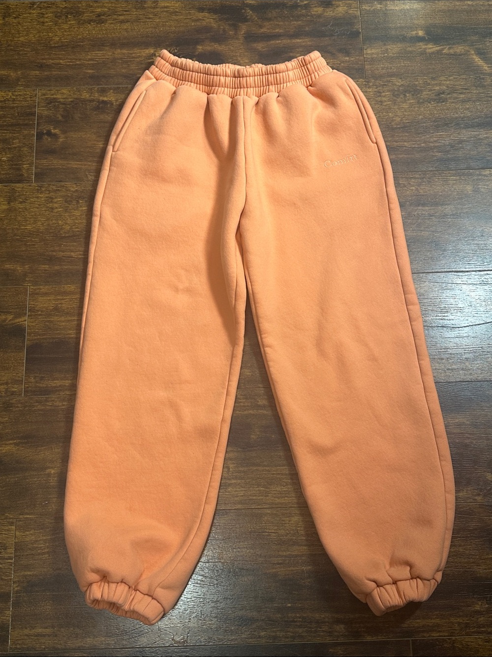 🧡 Comfrt Pastel Peach Sweatpants Joggers Size L Cozy Oversized